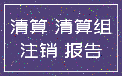 清算 清算组_注销 报告