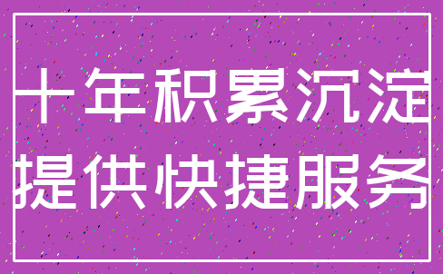 十年积累沉淀_提供快捷服务