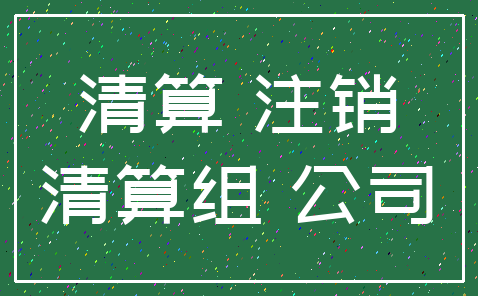 清算 注销_清算组 公司