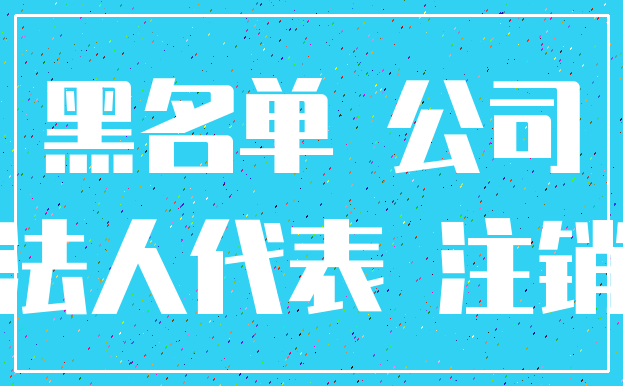 黑名单 公司_法人代表 注销