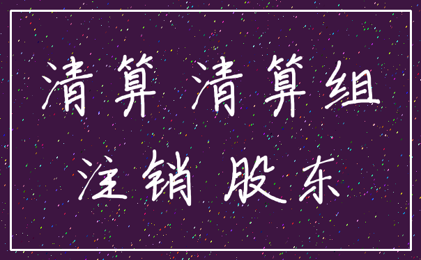 清算 清算组_注销 股东