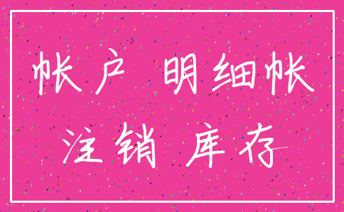 帐户 明细帐_注销 库存