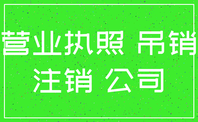营业执照 吊销_注销 公司