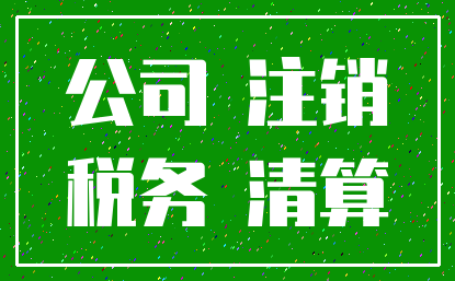公司 注销_税务 清算