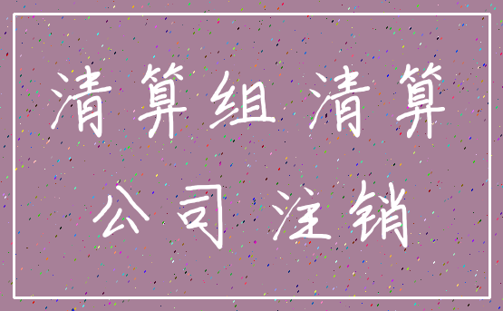 清算组 清算_公司 注销
