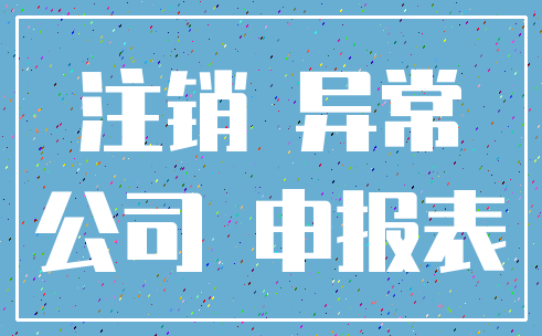 注销 异常_公司 申报表