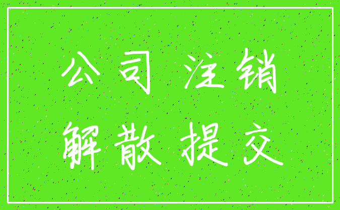 公司 注销_解散 提交