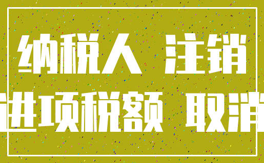 纳税人 注销_进项税额 取消