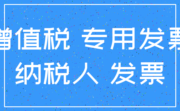 增值税 专用发票_纳税人 发票