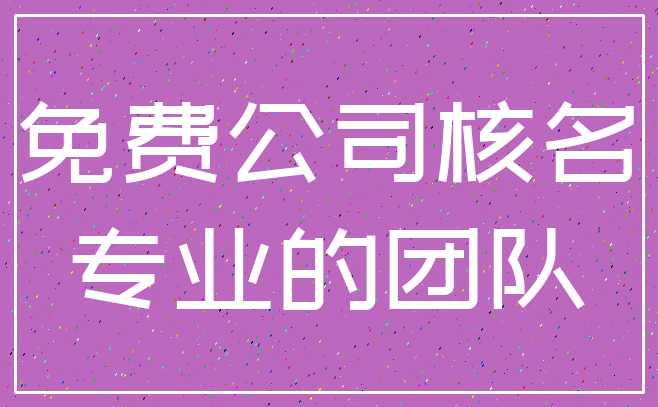 免费公司核名_专业的团队