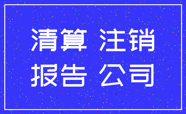 清算 注销_报告 公司