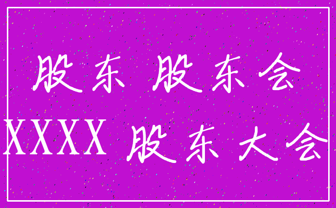 股东 股东会_XXXX 股东大会