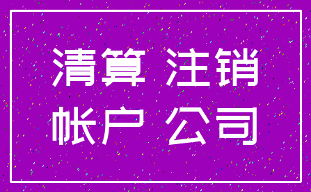 清算 注销_帐户 公司