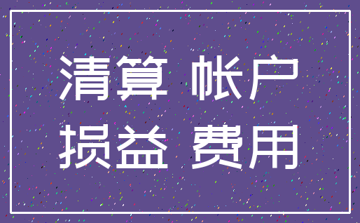 清算 帐户_损益 费用