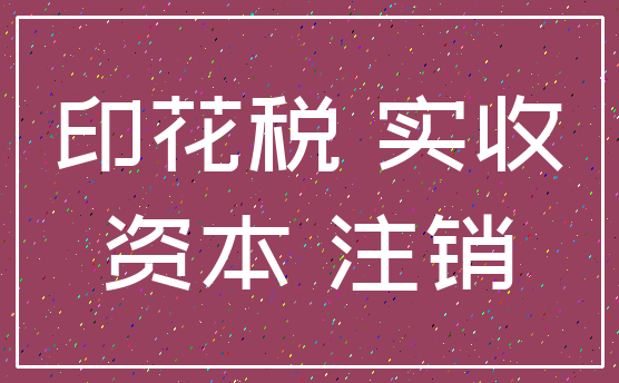 印花税 实收_资本 注销