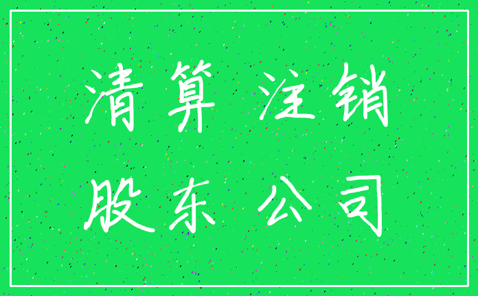 清算 注销_股东 公司