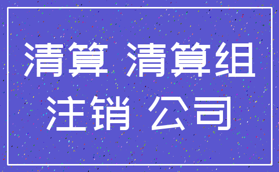 清算 清算组_注销 公司