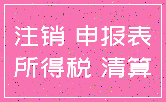 注销 申报表_所得税 清算