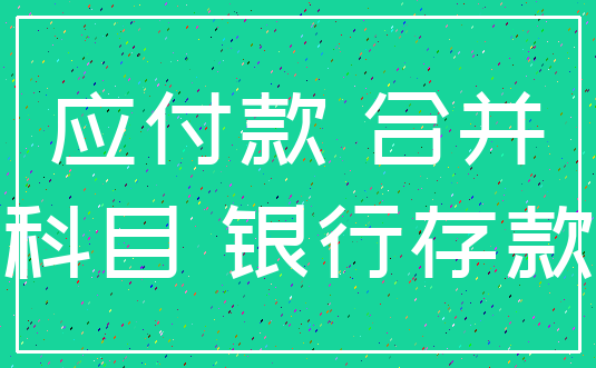 应付款 合并_科目 银行存款