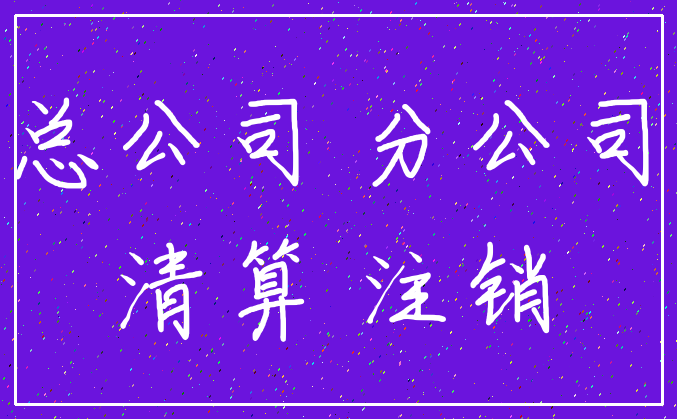 总公司 分公司_清算 注销