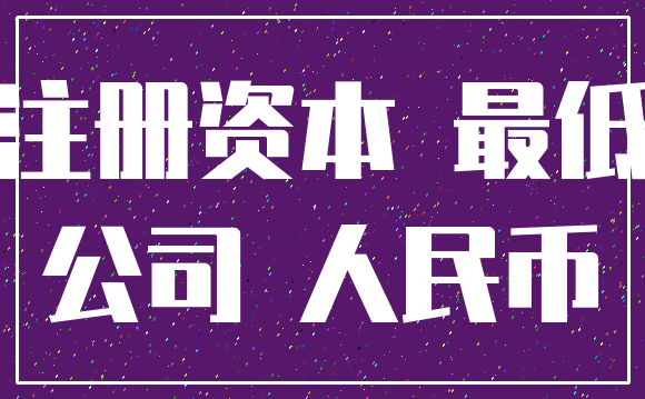 注册资本 最低_公司 人民币