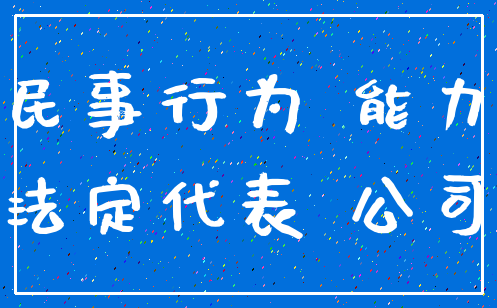 民事行为 能力_法定代表 公司