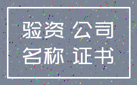 验资 公司_名称 证书