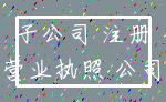 子公司 注册_营业执照 公司