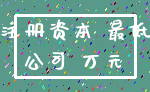 注册资本 最低_公司 万元
