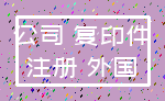 公司 复印件_注册 外国