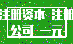 注册资本 注册_公司 一元