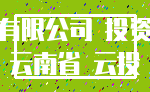 有限公司 投资_云南省 云投