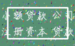 小额贷款 公司_注册资本 贷款