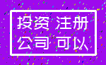 投资 注册_公司 可以