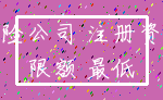 保险公司 注册资本_限额 最低
