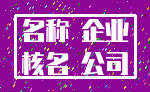 名称 企业_核名 公司