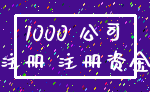 1000 公司_注册 注册资金