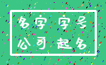 名字 字号_公司 起名