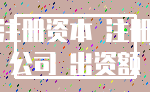 注册资本 注册_公司 出资额