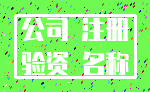 公司 注册_验资 名称
