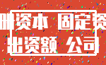 注册资本 固定资产_出资额 公司