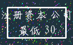 注册资本 公司_最低 30