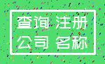查询 注册_公司 名称