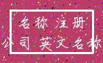 名称 注册_公司 英文名称