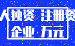 个人独资 注册资本_企业 万元