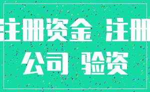 注册资金 注册_公司 验资