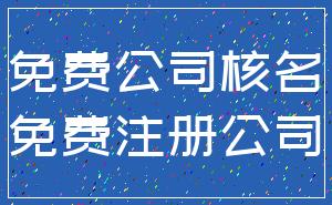 免费公司核名_免费注册公司
