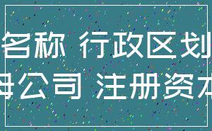 名称 行政区划_母公司 注册资本