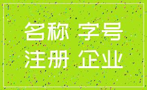 名称 字号_注册 企业