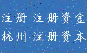 注册 注册资金_杭州 注册资本